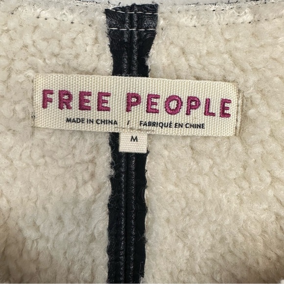 **NWT** Free People Travelers Black and White Women's Leather  Vest - Picture 6 of 16